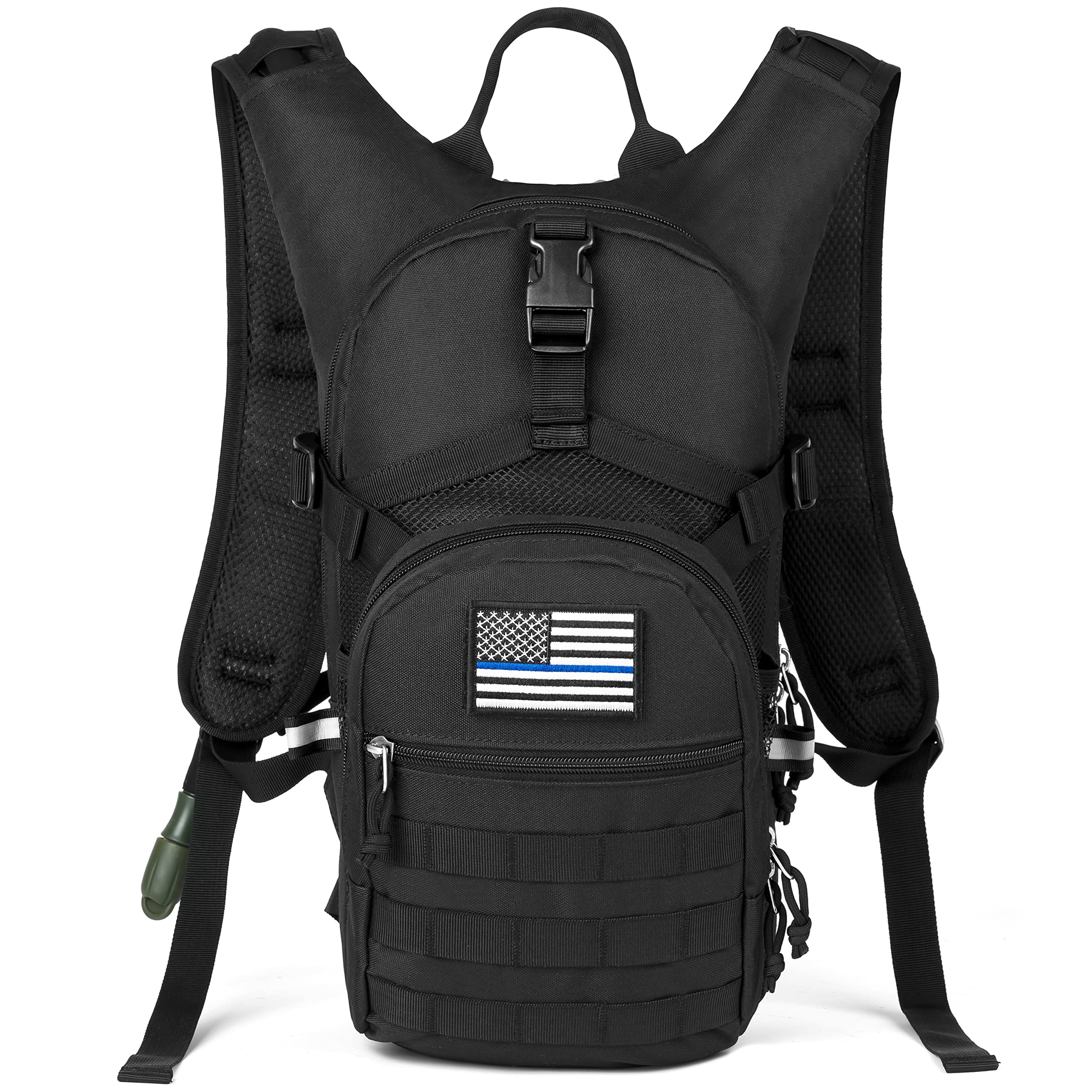 SHARKMOUTH Tactical Molle Hydration Backpack - Small Military Hydration Pack with 2L Water Bladder - Insulated Water Backpack fo