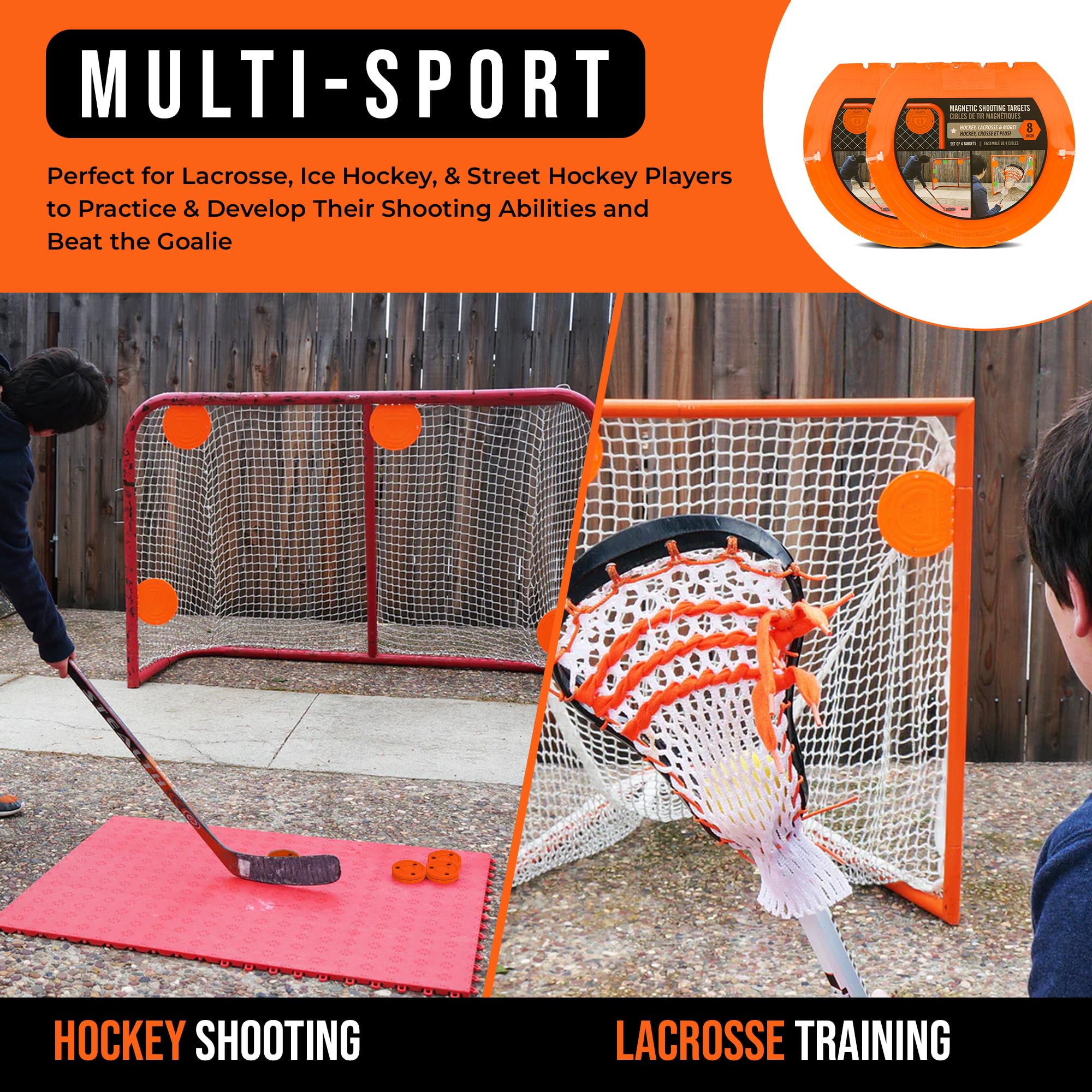 Top Shelf Targets Sniper 8-Inch Magnetic Shooting Targets (4 Pack Set) For Hockey And Lacrosse Excellent Practice Tool  Training
