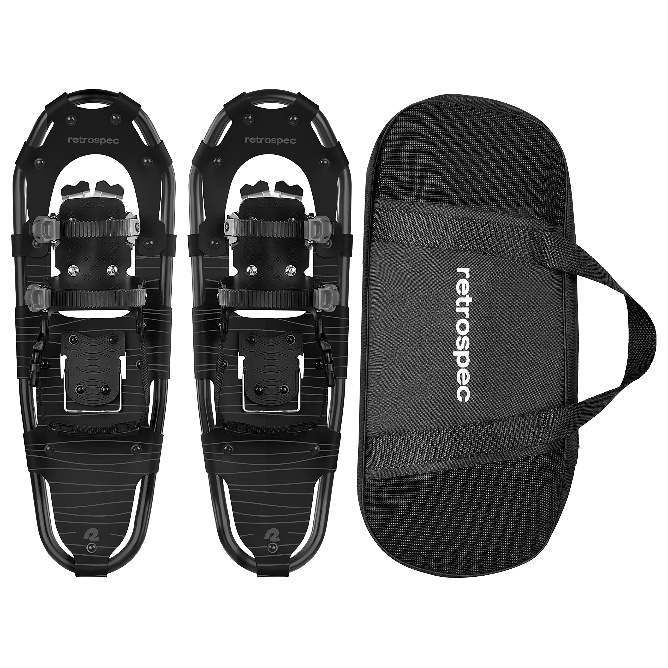 Retrospec Drifter Snowshoes for Women & Men - Lightweight Aluminum Frame Snow Shoes with Double Ratchet Binding System, Heel Lif