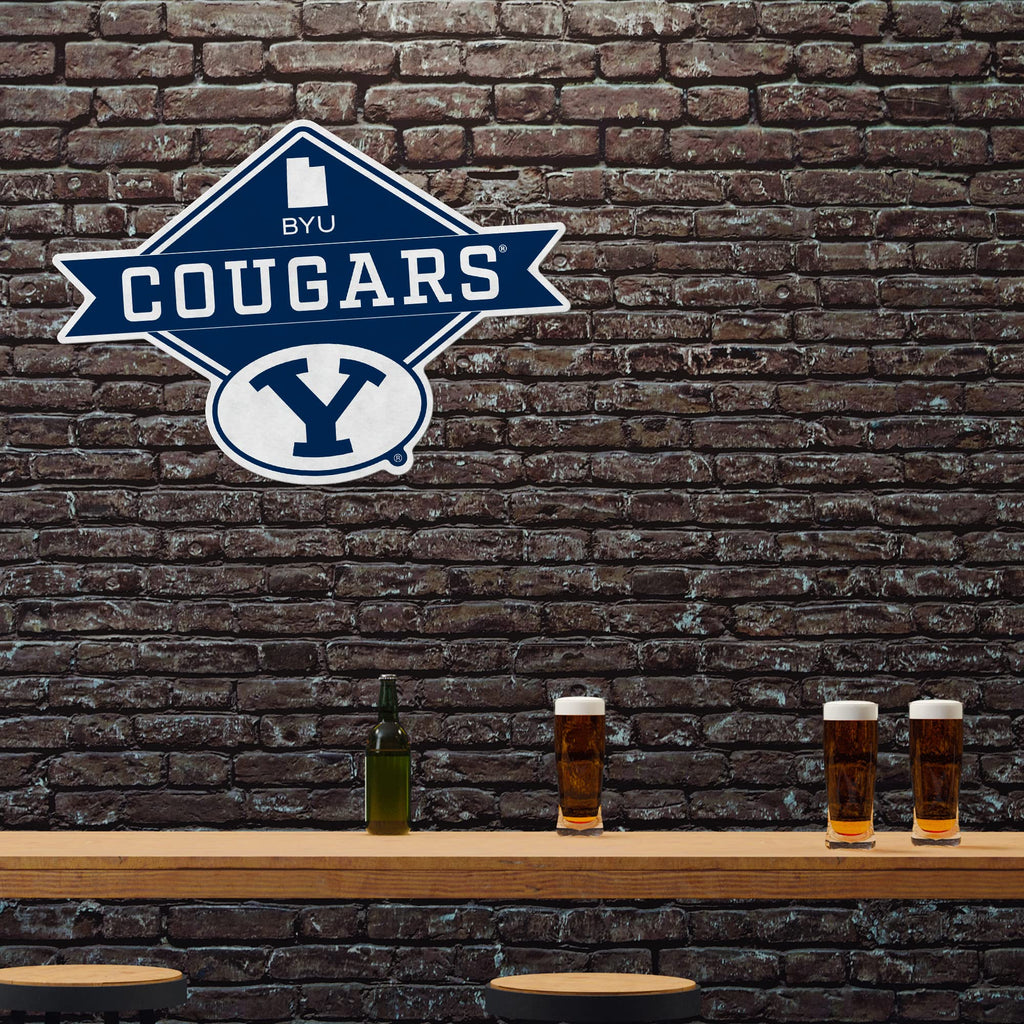 Rico Industries Ncaa Byu Cougars Diamond Shape Cut Pennant - Home And Living Room D  Cor - Soft Felt Ez To Hang