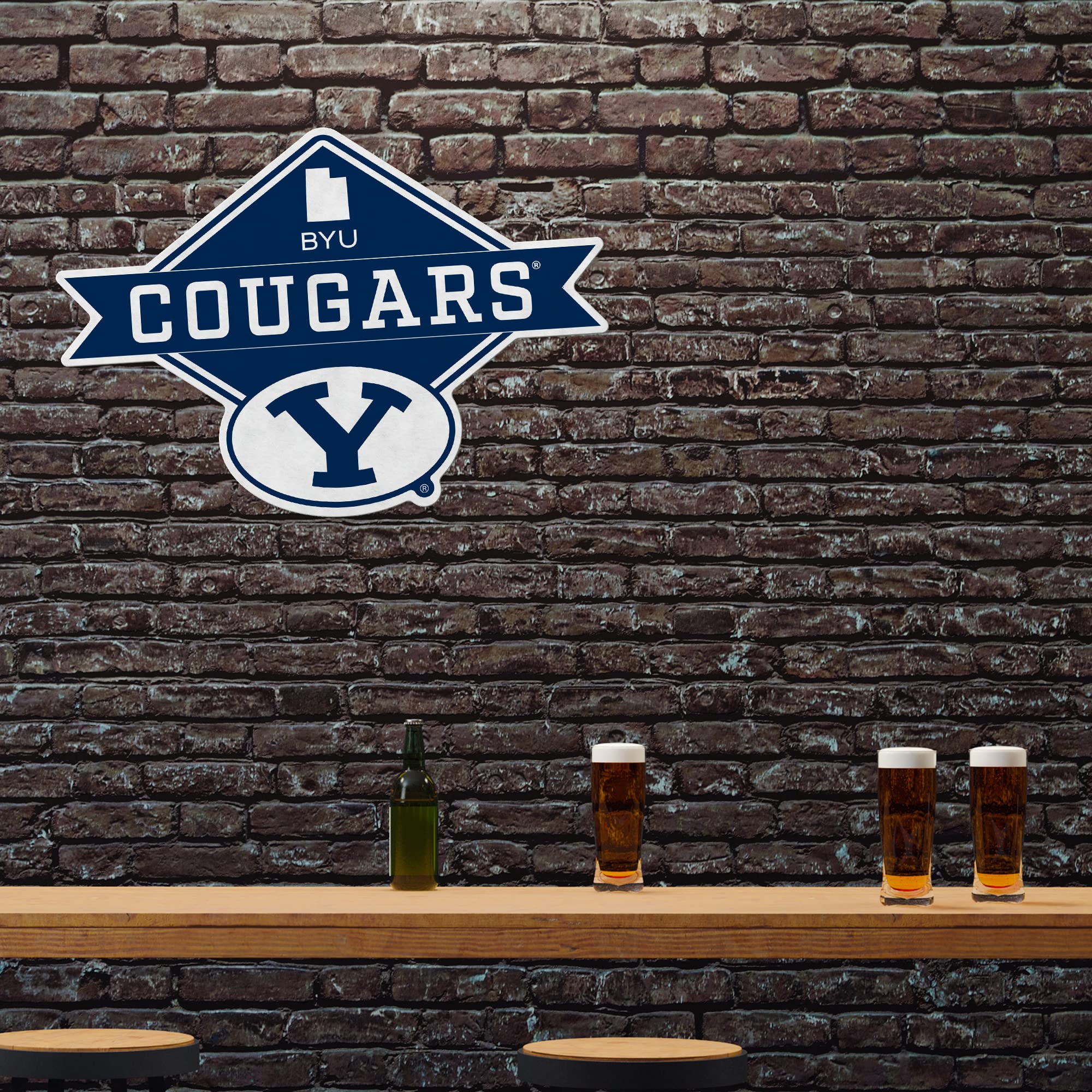Rico Industries Ncaa Byu Cougars Diamond Shape Cut Pennant - Home And Living Room D  Cor - Soft Felt Ez To Hang