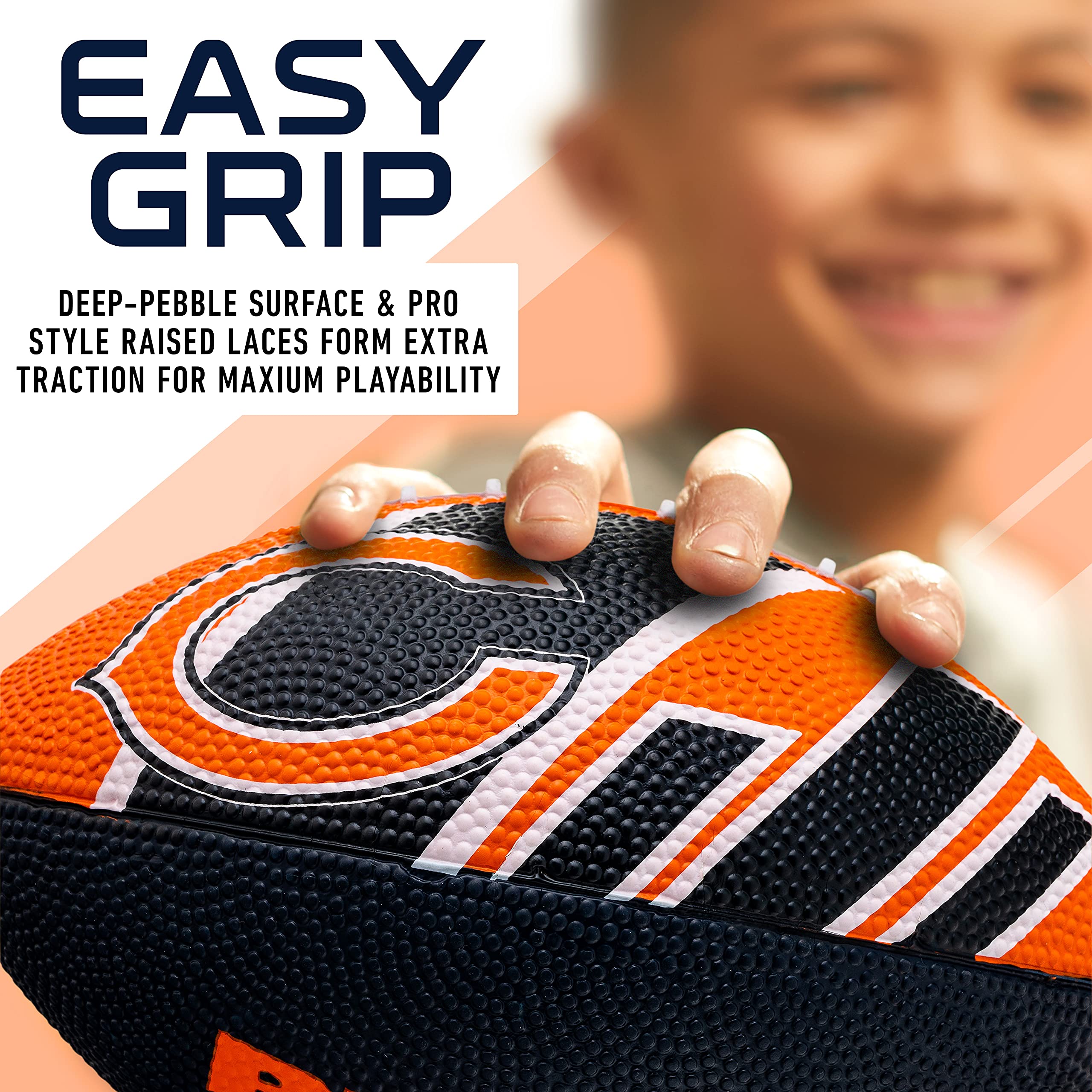 Franklin Sports NFL Chicago Bears Football - Youth Football - Mini 8.5 Rubber Ball - Perfect for Kids - Team Logos and Colors
