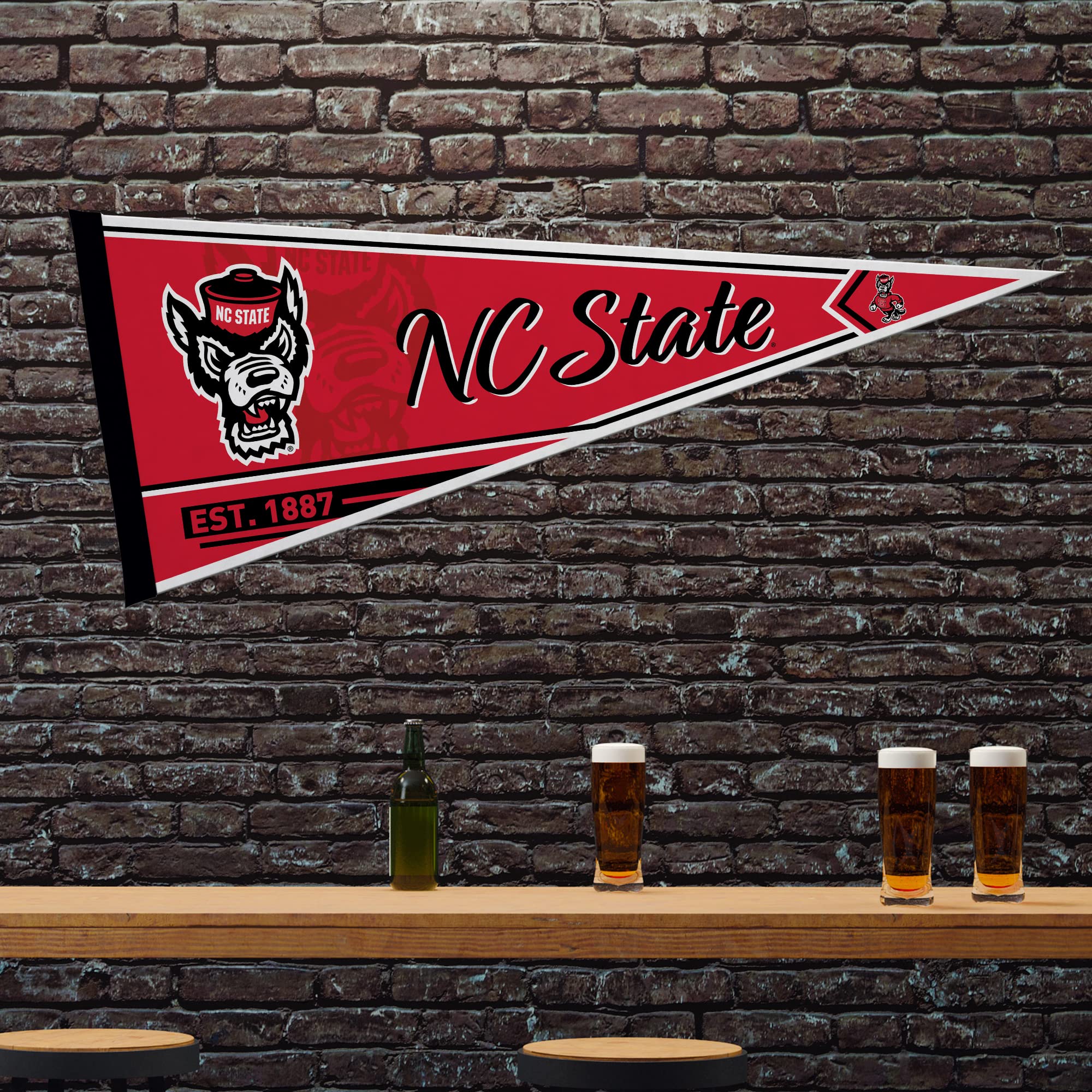 Rico Industries Ncaa North Carolina State Wolfpack Classic 12'' X 30'' Felt Wall D  Cor Pennant - Great For Home/Bed Room/Man Ca
