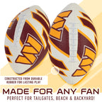 Franklin Sports Nfl Washington Commanders Football - Youth Football - Mini 8.5'' Rubber Ball - Perfect For Kids - Team Logos And