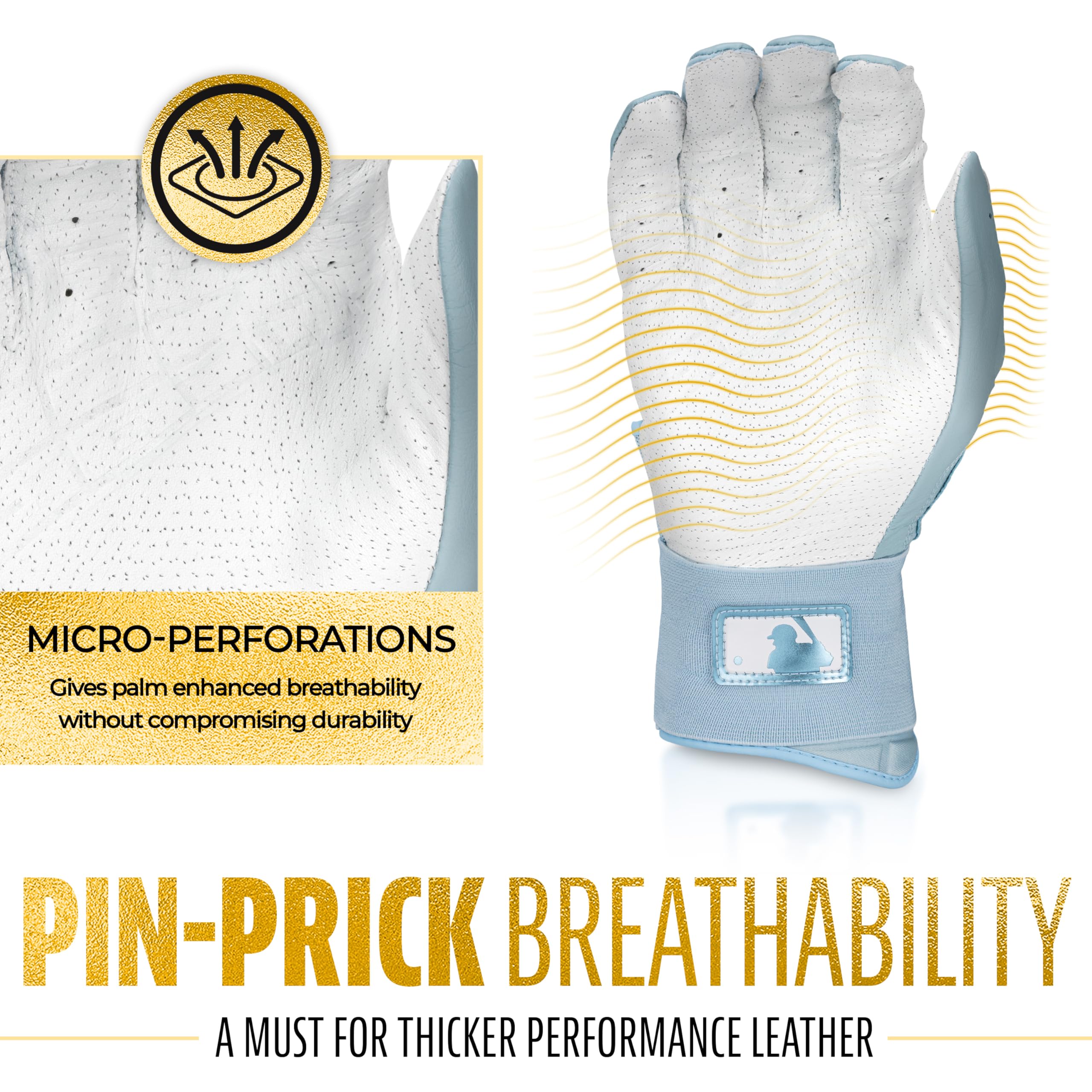 Franklin Sports Mlb Batting Gloves - Infinite Powerstrap Baseball + Softball Batting Gloves - Durable Full Wrap Cage Practice Gl