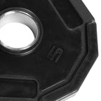 Cap Barbell 12-Sided Rubber Olympic Grip Weight Plates, Black, Single, 5 Pound