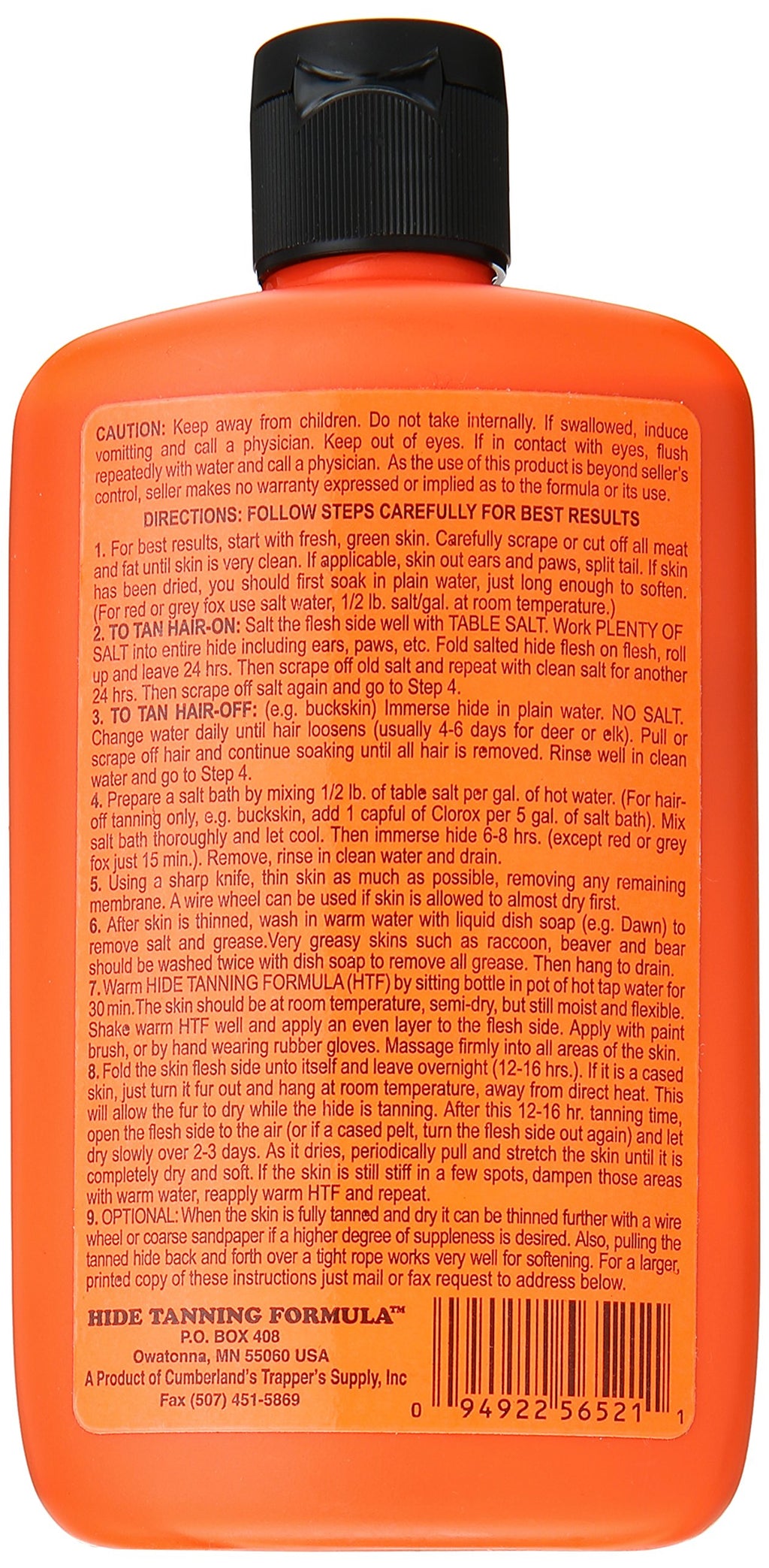 Hide And Deer Fur Tanning, 8 Ounces