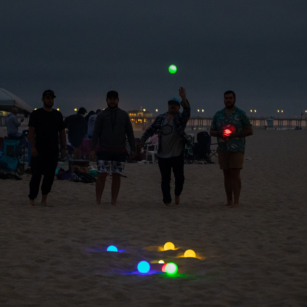Gosports Led Bocce Ball Game Set - Includes 8 Light Up Bocce Balls, Pallino, Case And Measuring Rope - Choose 85 Mm Or 100 Mm