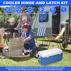 Cooler Hinge And Latch And Screws Kit, High Strength Cooler Latch Replacement Parts. Ice Chest Plastic Hinges, Latch Posts, And