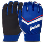 Franklin Sports Youth Football Receiver Gloves - Shoktak Kids High Grip Football Receiver Gloves - Royal - Youth Large