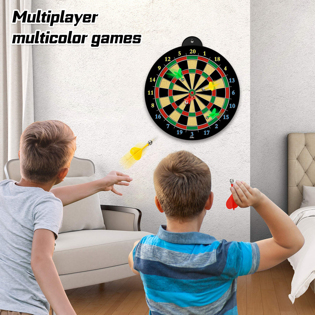 Magnetic Dart Board - 12Pcs Magnetic Darts (Red Green Yellow) - Excellent Indoor Game And Party Games - Magnetic Dart Board Toys