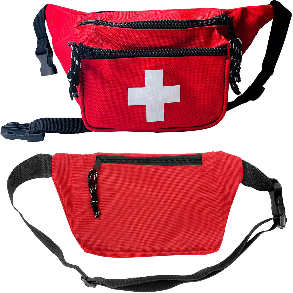 Asa Techmed Lifeguard Fanny Pack With Whistle Lanyard - Baywatch Style First Aid Hip Pack W/Adjustable Strap, Cross Logo + Zippe