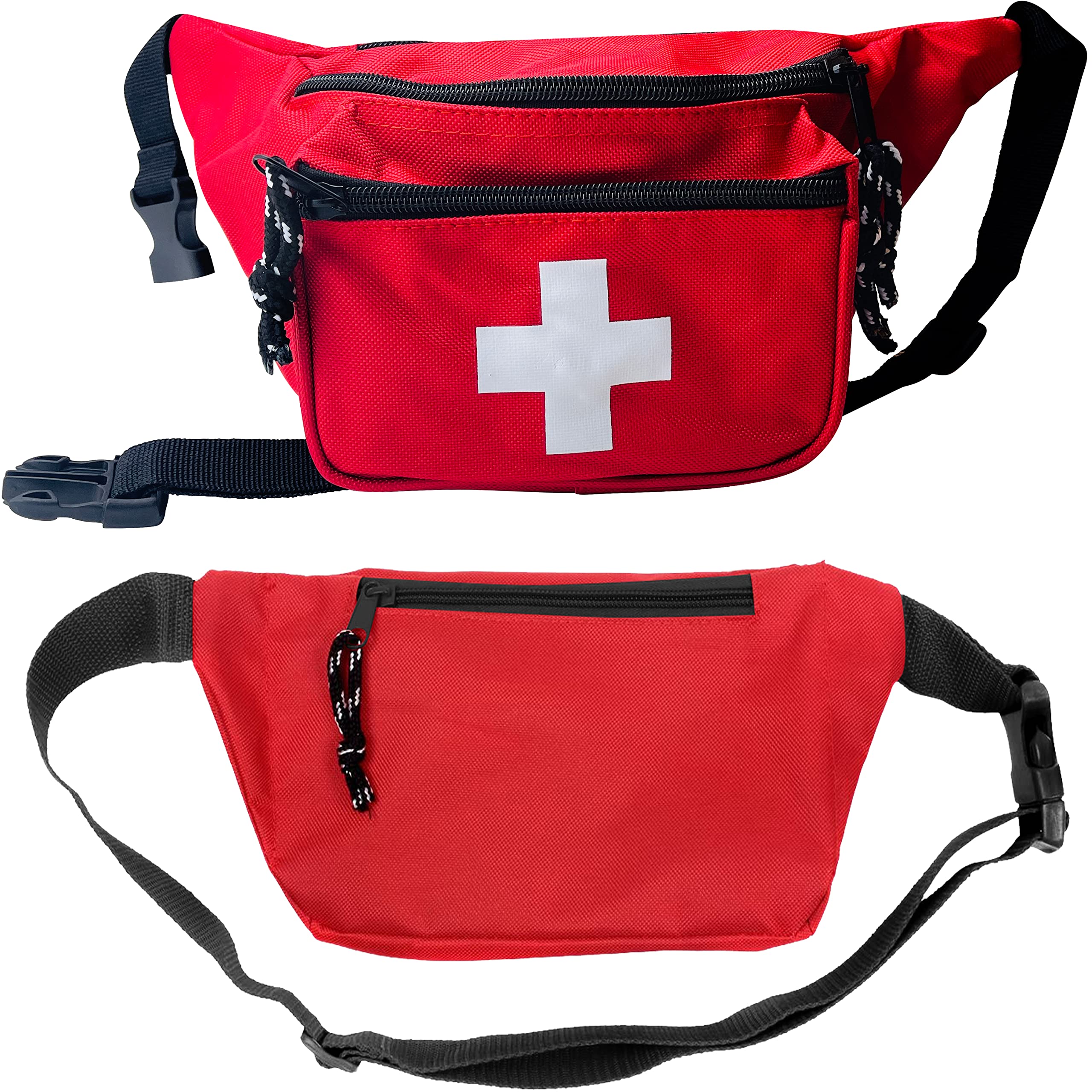Asa Techmed Lifeguard Fanny Pack With Whistle Lanyard - Baywatch Style First Aid Hip Pack W/Adjustable Strap, Cross Logo + Zippe
