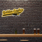 Rico Industries Ncaa Southern Mississippi Golden Eagles Distressed Shape Cut Pennant - Home And Living Room D  Cor - Soft Felt E