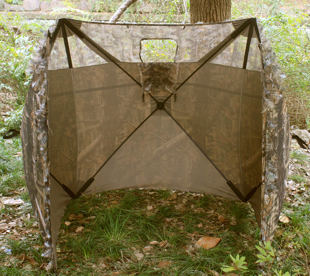 Auscamotek Leafy Hunting Blind Portable Ground Blind, Quick Setup Lightweight Deer Blind Camouflage Tent Brown
