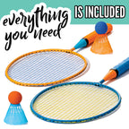 Franklin Sports Badminton Racket Set - Smashminton, Oversize - 2 Player Backyard Youth Set With Birdies For Kids