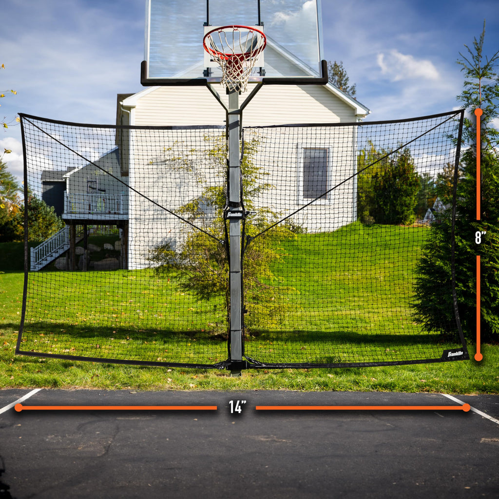 Franklin Sports Xl Defender Pro Basketball Rebounder Net - 14' Ft. X 8' Ft. Rebounding Net For Outdoor + Driveway Basketball Hoo
