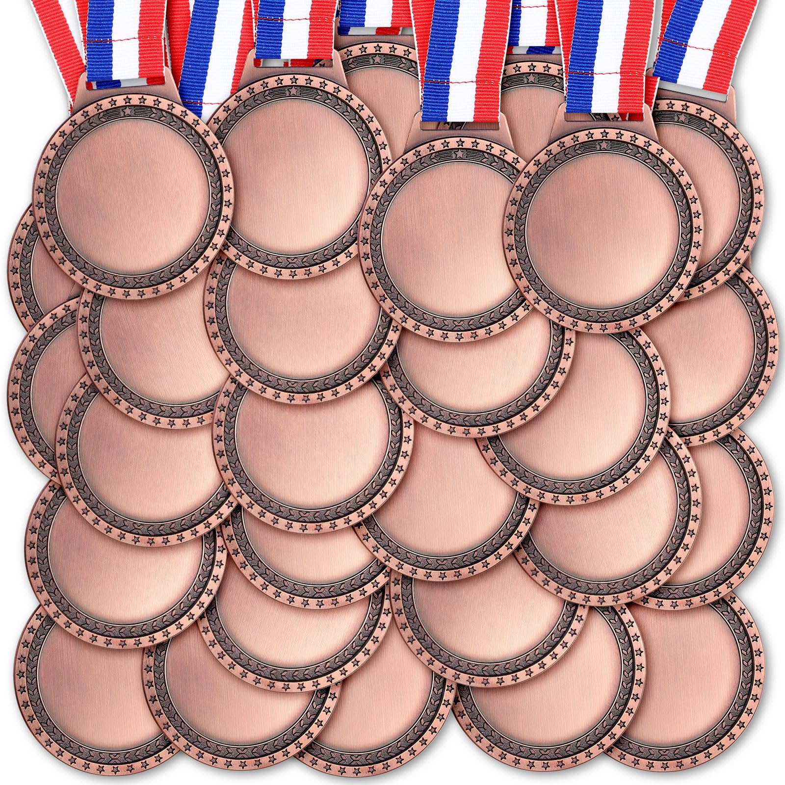 Sasylvia 150 Pcs Blank Award Medals with Neck Ribbons Create Your Own Medals Kit Cheer Winner Participation Trophy Metal Gifts f
