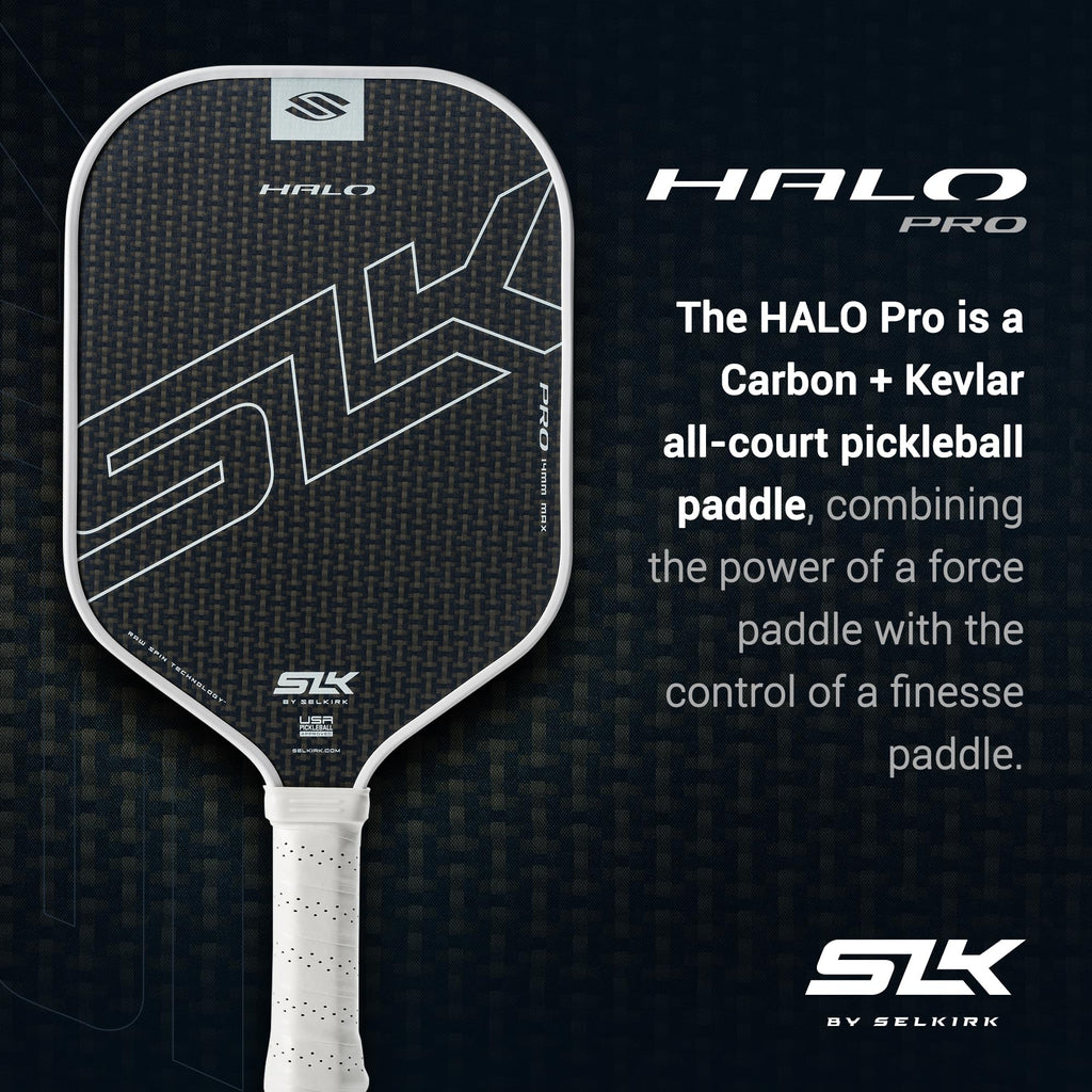 Selkirk Slk Halo Pro Max Pickleball Paddle | Raw Carbon Fiber Pickleball Paddle With A Rev-Core Power Polymer Core | The Pickleb