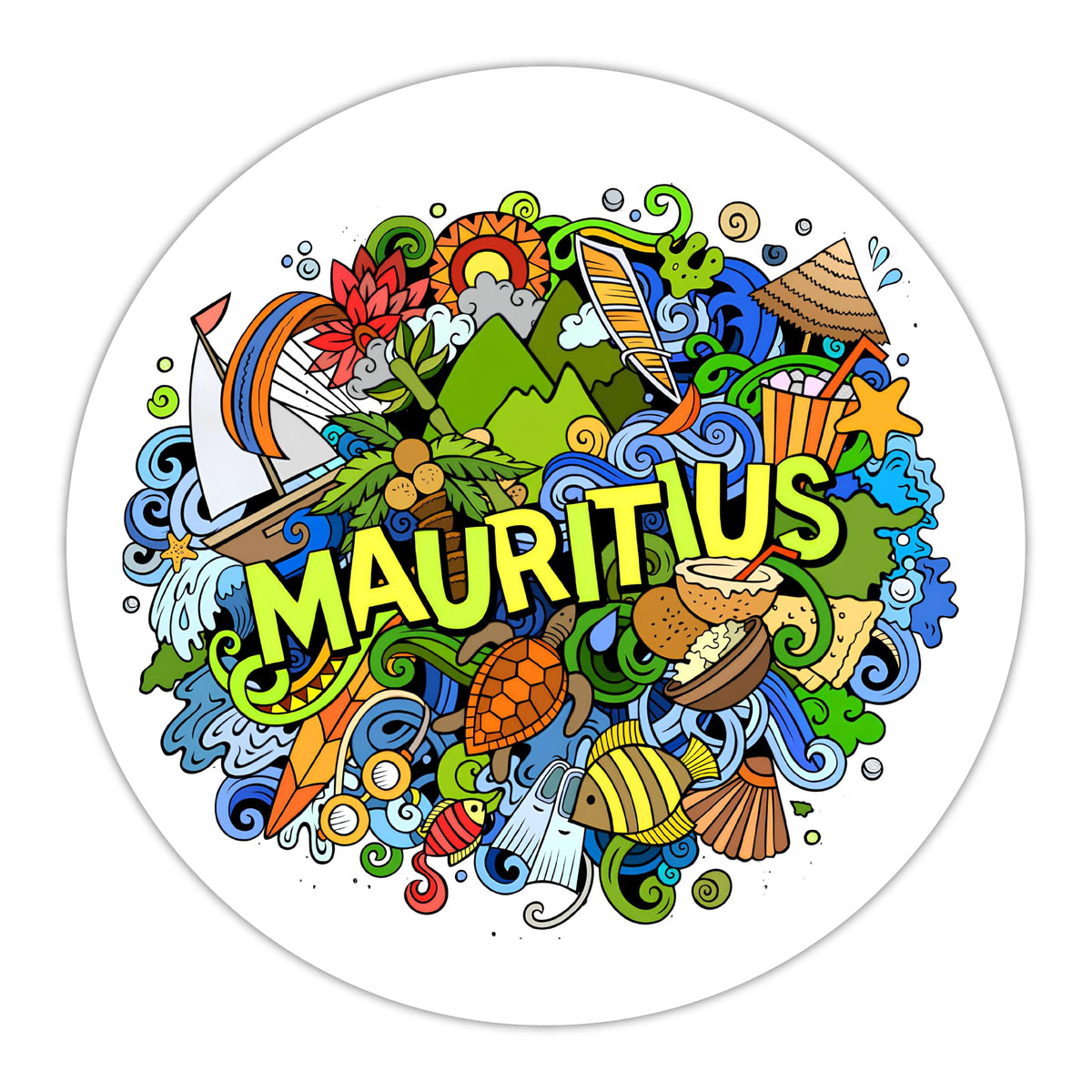 VVWV Mauritius Fridge Magnet for Home Kitchen Refrigerator Decor | Travel Souvenir Gift Fridge Magnets (Mauritius)