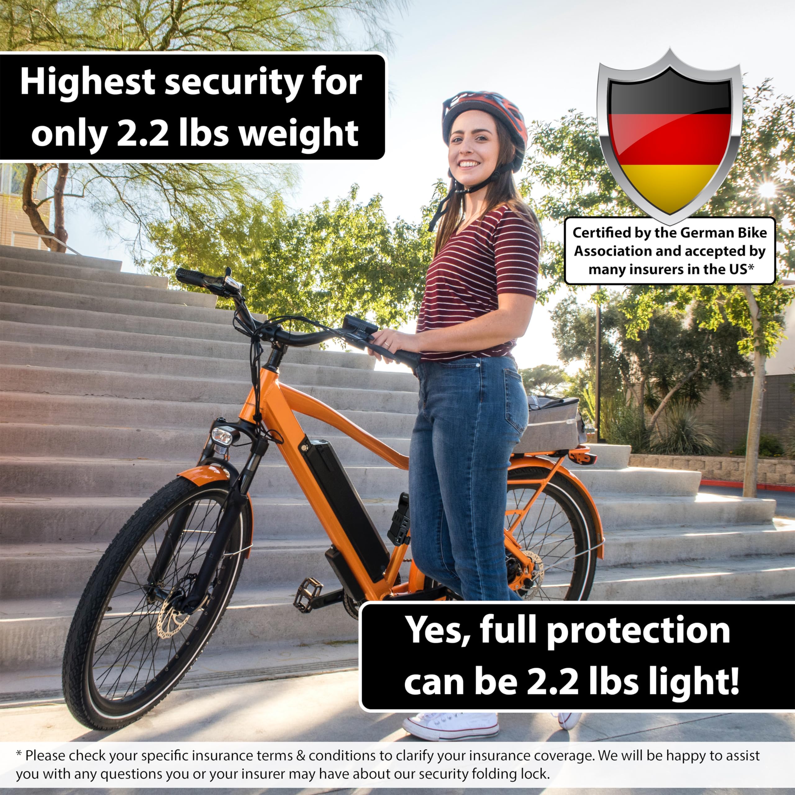 Kohlburg Security Folding Lock - 35 Foldable Bicycle Lock - High German Security Standard - Very Secure Folding Bike Lock - Spec