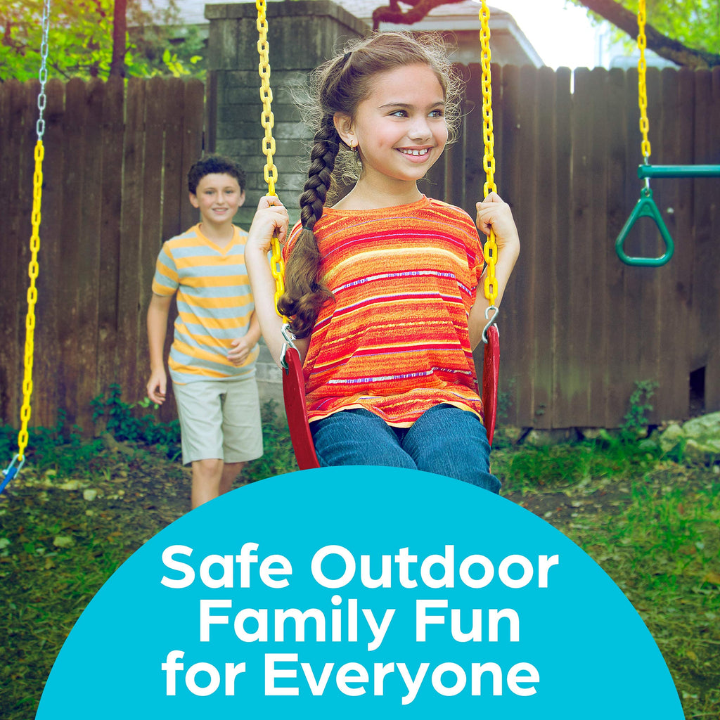 Jungle Gym Kingdom Outdoor Swing Seat Replacement - Pack Of 1 Replacement Swings For Swingsets For Outside With Plastic Coated C