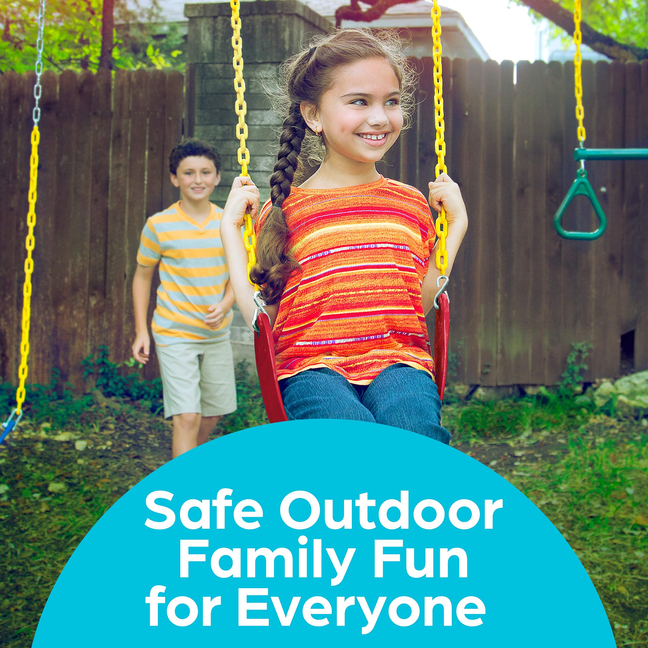 Jungle Gym Kingdom Outdoor Swing Seat Replacement - Pack Of 1 Replacement Swings For Swingsets For Outside With Plastic Coated C