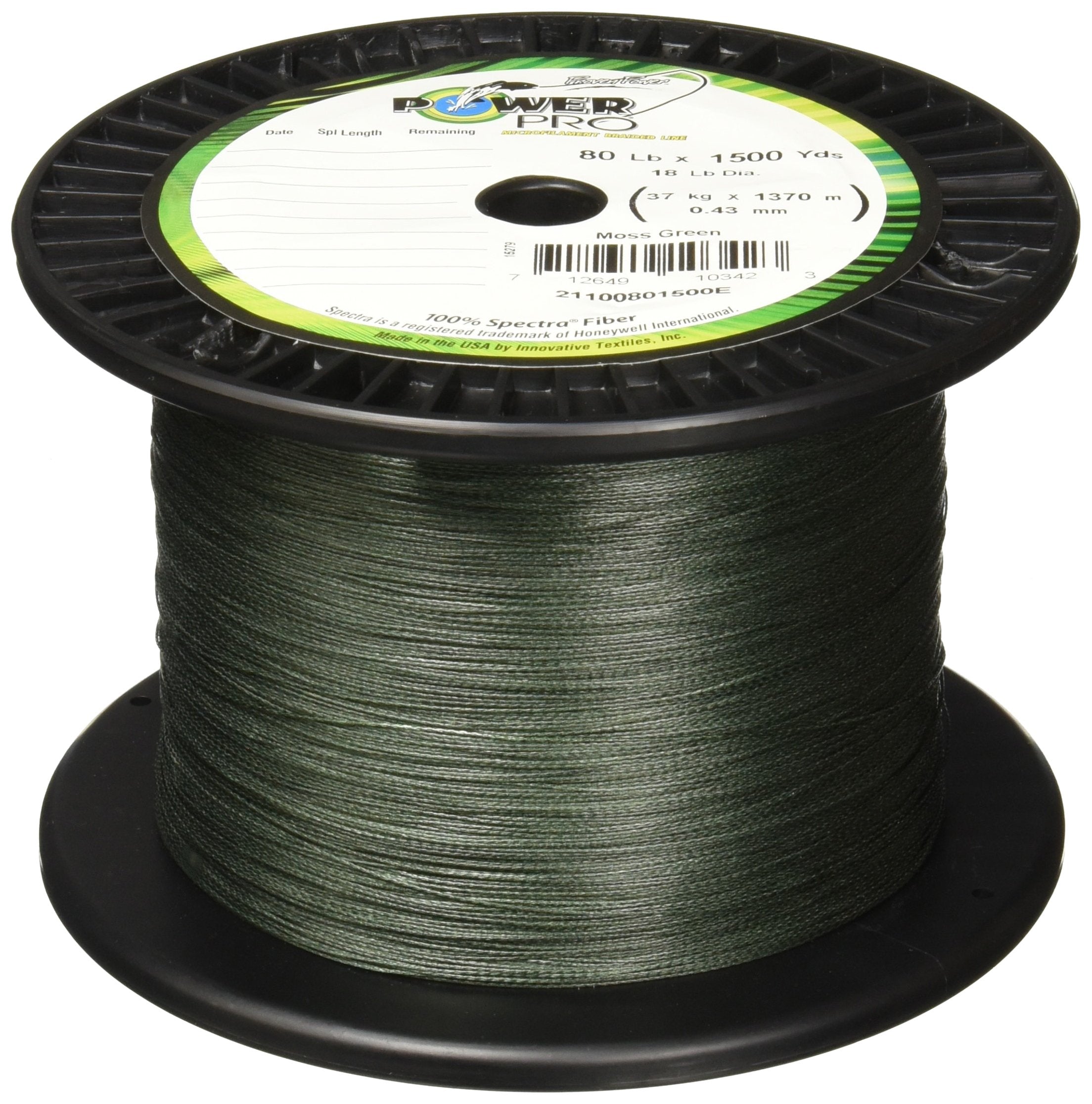 Powerpro Braided Fishing Line - Moss_Green - 30Lb - 1500Yd/1350M (21100301500E)