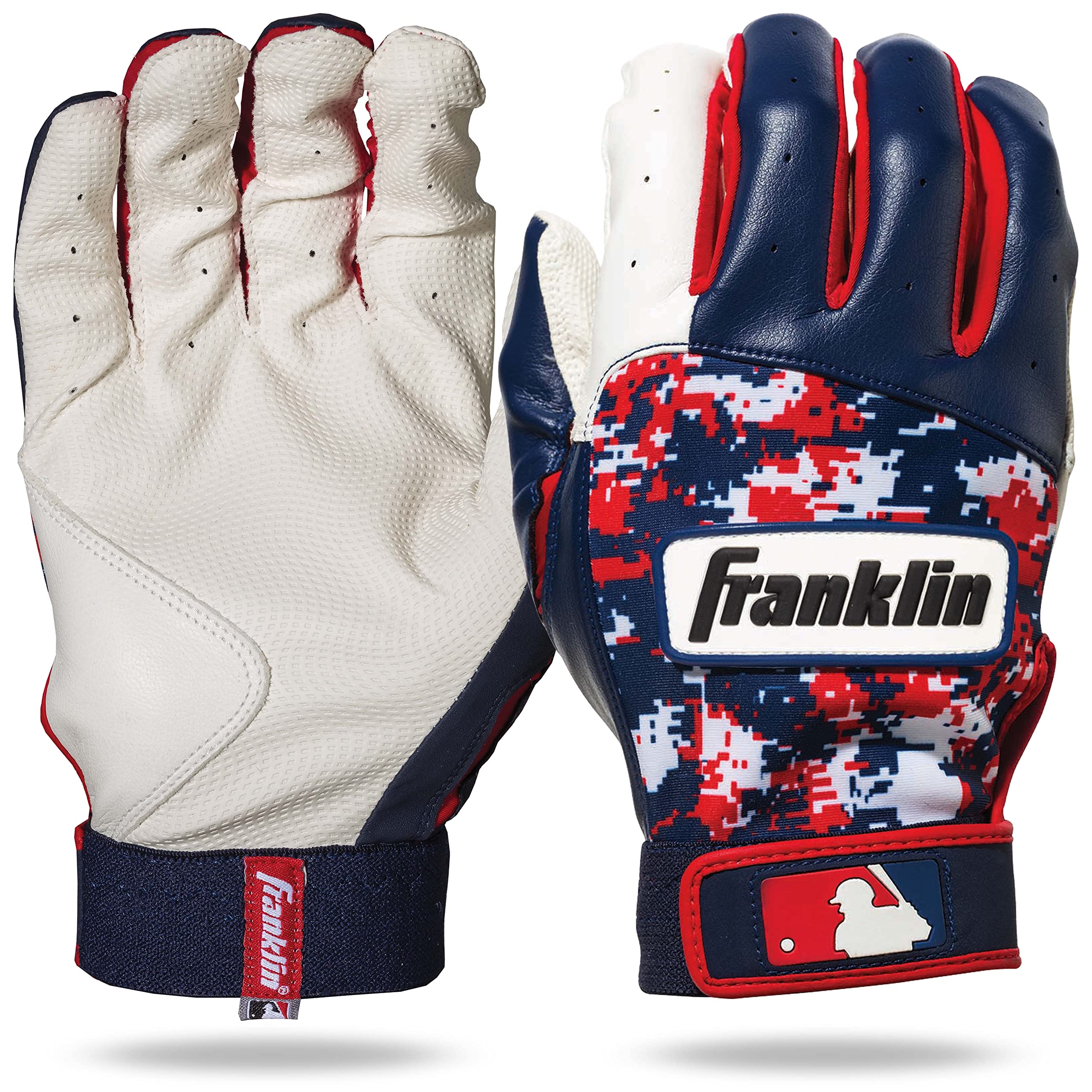 Franklin Sports Mlb Digitek Baseball Batting Gloves - Navy/Red - Youth Small