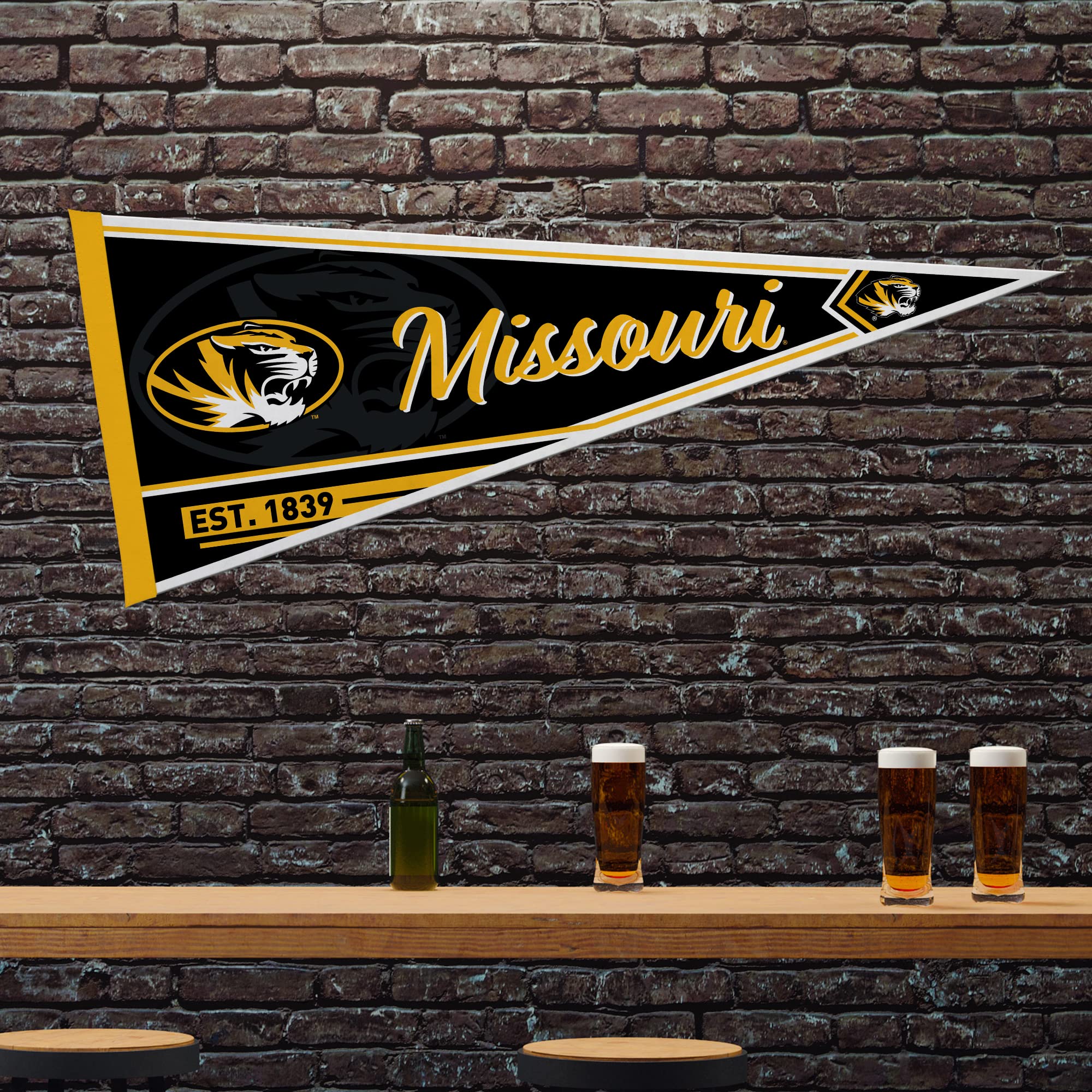 Rico Industries Ncaa Missouri Tigers Classic 12'' X 30'' Felt Wall D  Cor Pennant - Great For Home/Bed Room/Man Cave D  Cor