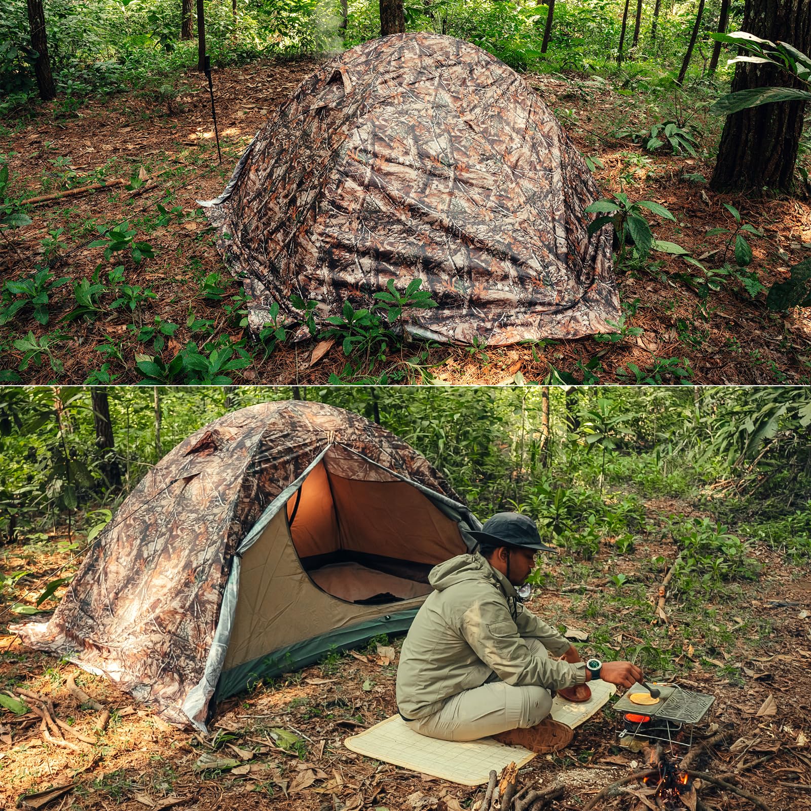 Geertop Lightweight Backpacking Tent 4 Season Ultralight Waterproof Camping Tent Double Layer Easy Setup Tent For Outdoor Huntin