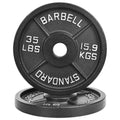 Fitvids Olympic Cast Iron 2-Inch Weight Plate for Strength Training & Weightlifting, Multiple Weights Available, 35LB (Pair)