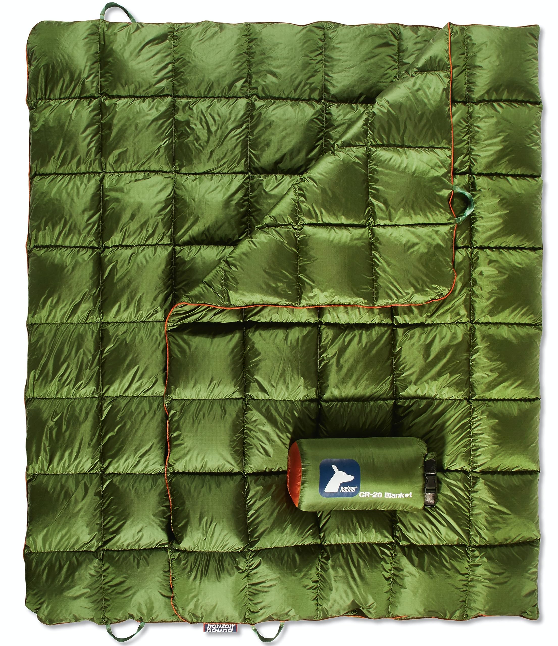 Horizon Hound Down Camping Blanket - Gr-20, Green Travel Blanket | Sustainable Insulated Down | Lightweight & Warm Quilt For Cam