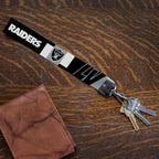 Rico Industries Nfl Football Las Vegas Raiders Standard Wrist Lanyard Key Chain, Cute Wristlet Strap Keychain Holder For Women M
