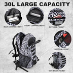 Jueachy Tactical Backpack For Women Men Hiking Day Pack Molle Military Rucksack Waterproof 30L Edc Bag With Usa Flag Patch Leopa