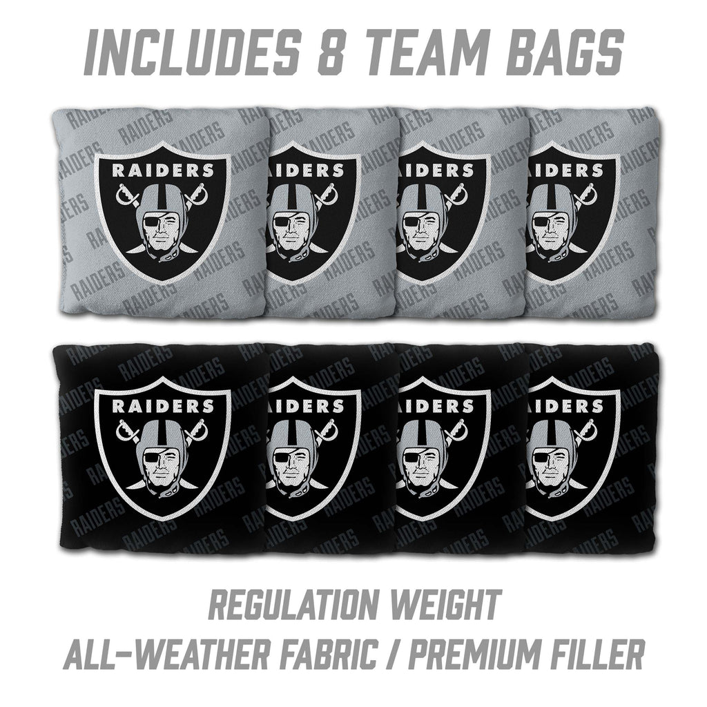 YouTheFan NFL Las Vegas Raiders 2 x 3 Wood Cornhole Game with Logo Bags