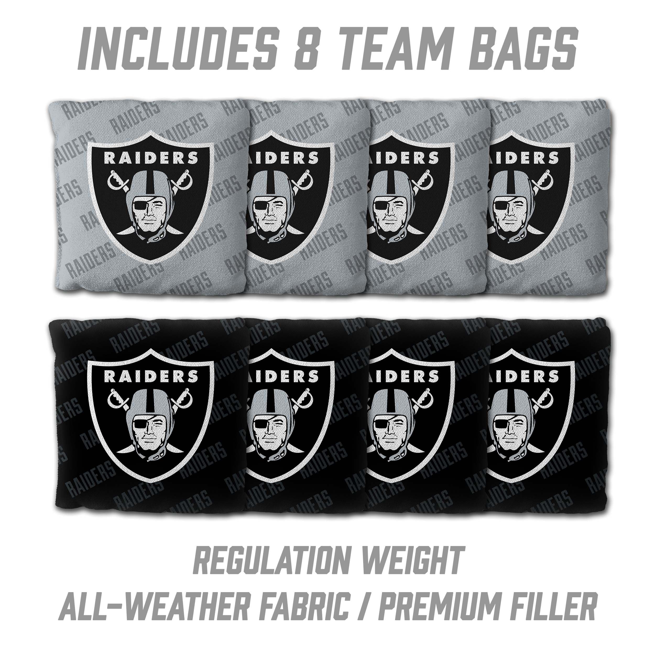 YouTheFan NFL Las Vegas Raiders 2 x 3 Wood Cornhole Game with Logo Bags