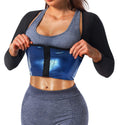 Gvv Women Sauna Suit Shirt Full Sleeve Sweat Waist Trainer Vest With Zipper, Tummy Control Compression Tank Top Body Shaper For