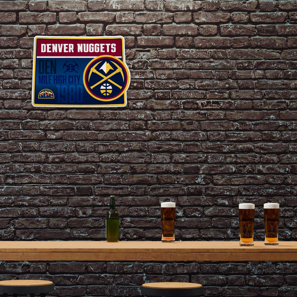 Rico Industries Nba Denver Nuggets State Shape Shape Cut Pennant - Home And Living Room D  Cor - Soft Felt Ez To Hang