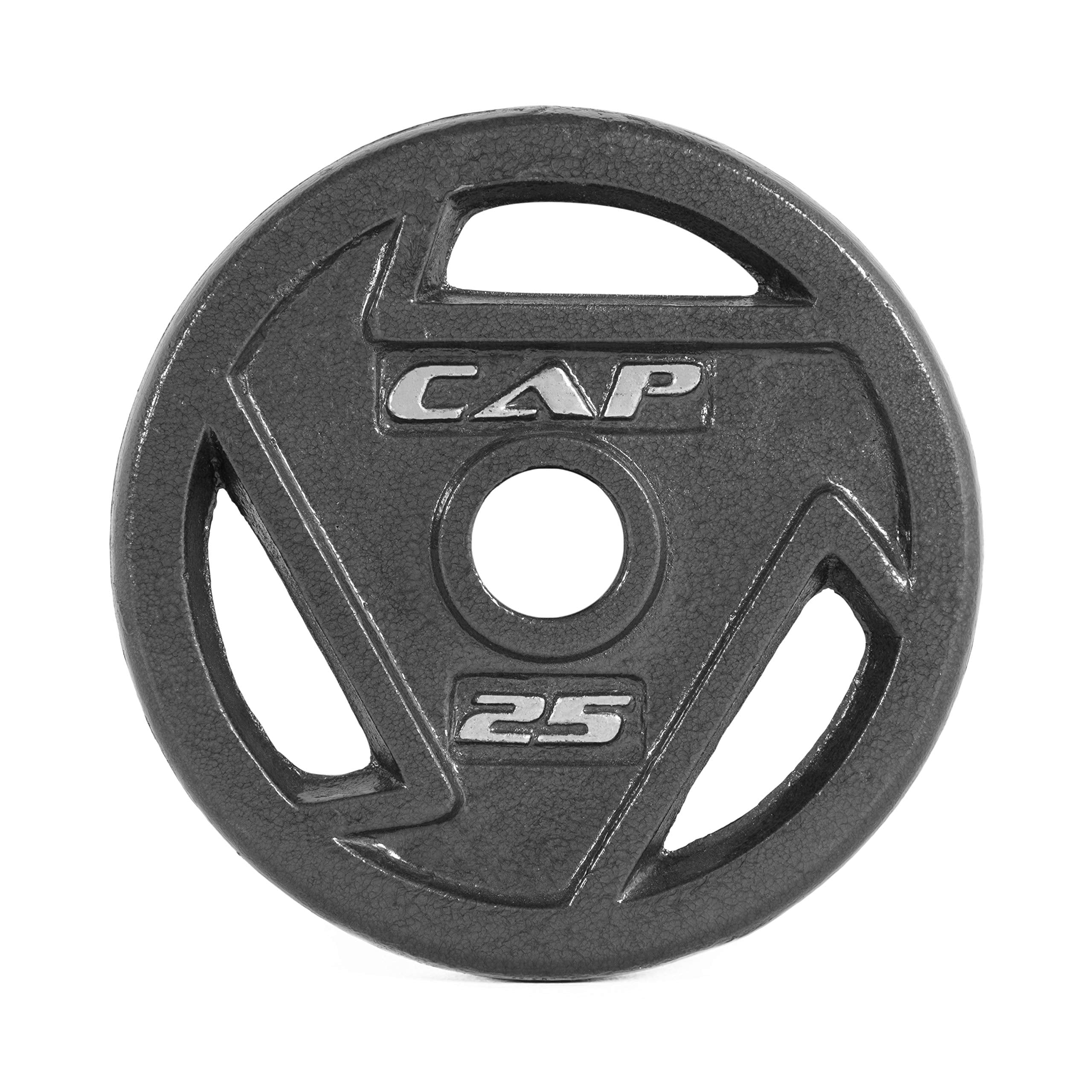 Cap Barbell 2-Inch Olympic Grip Weight Plate, 25 Lb, Single Black