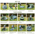 Night Cat Pop-Up Camping Tent: 4 Person Tent Waterproof Instant Easy Setup Family Tent