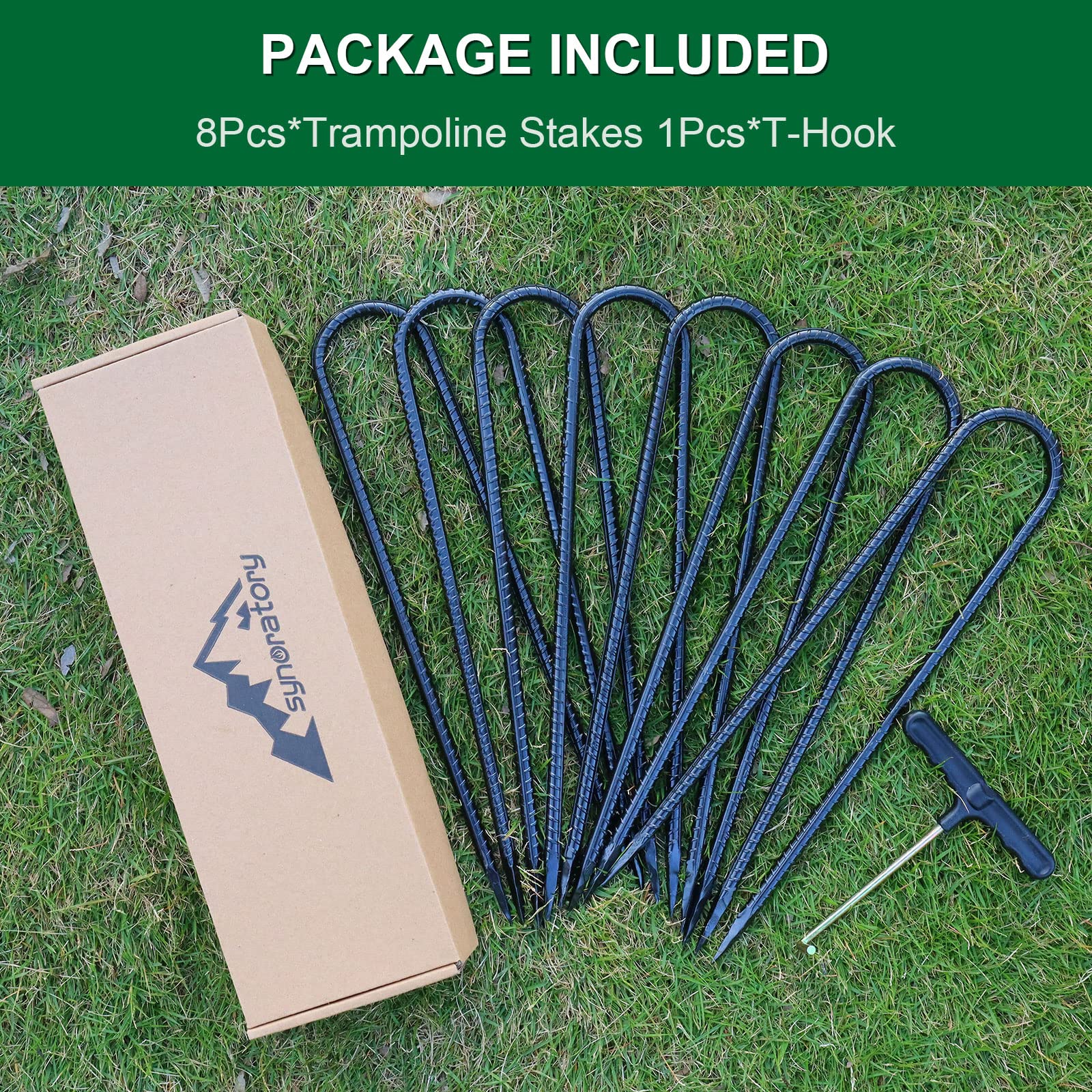 Trampoline Stakes Anchors Trampoline Accessories Wind Stake 12 Inch Heavy Duty High Wind Stake Safety Ground Anchor Galvanized S