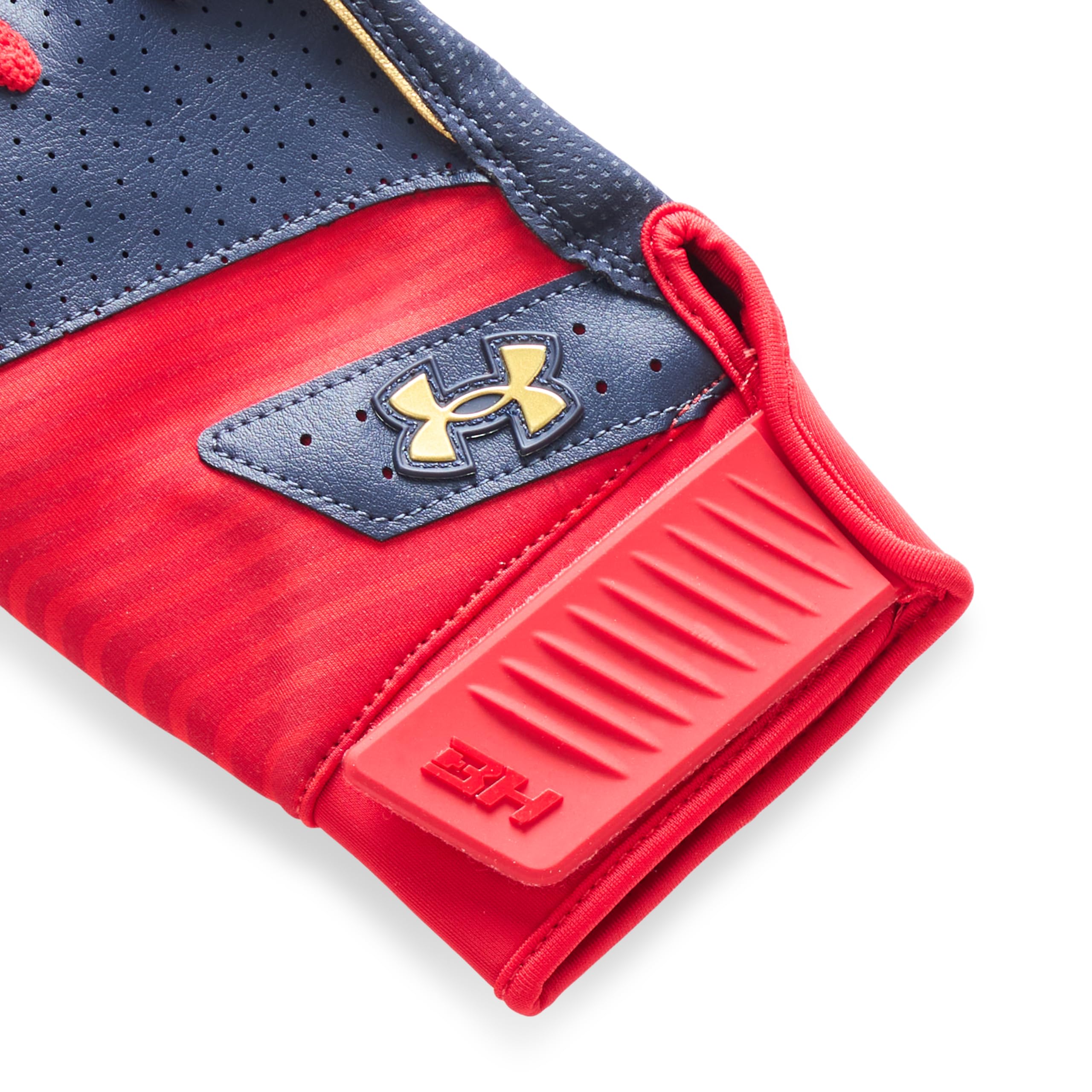 Under Armour Men'S Harper Baseball Gloves, (410) Midnight Navy/Red/Metallic Gold, X-Large