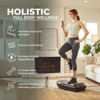 Sunny Health & Fitness 4D Vibration Plate for Lymphatic Drainage - Curved Vibrating Machine with 7 Modes & 30 Speeds | Whole Bod