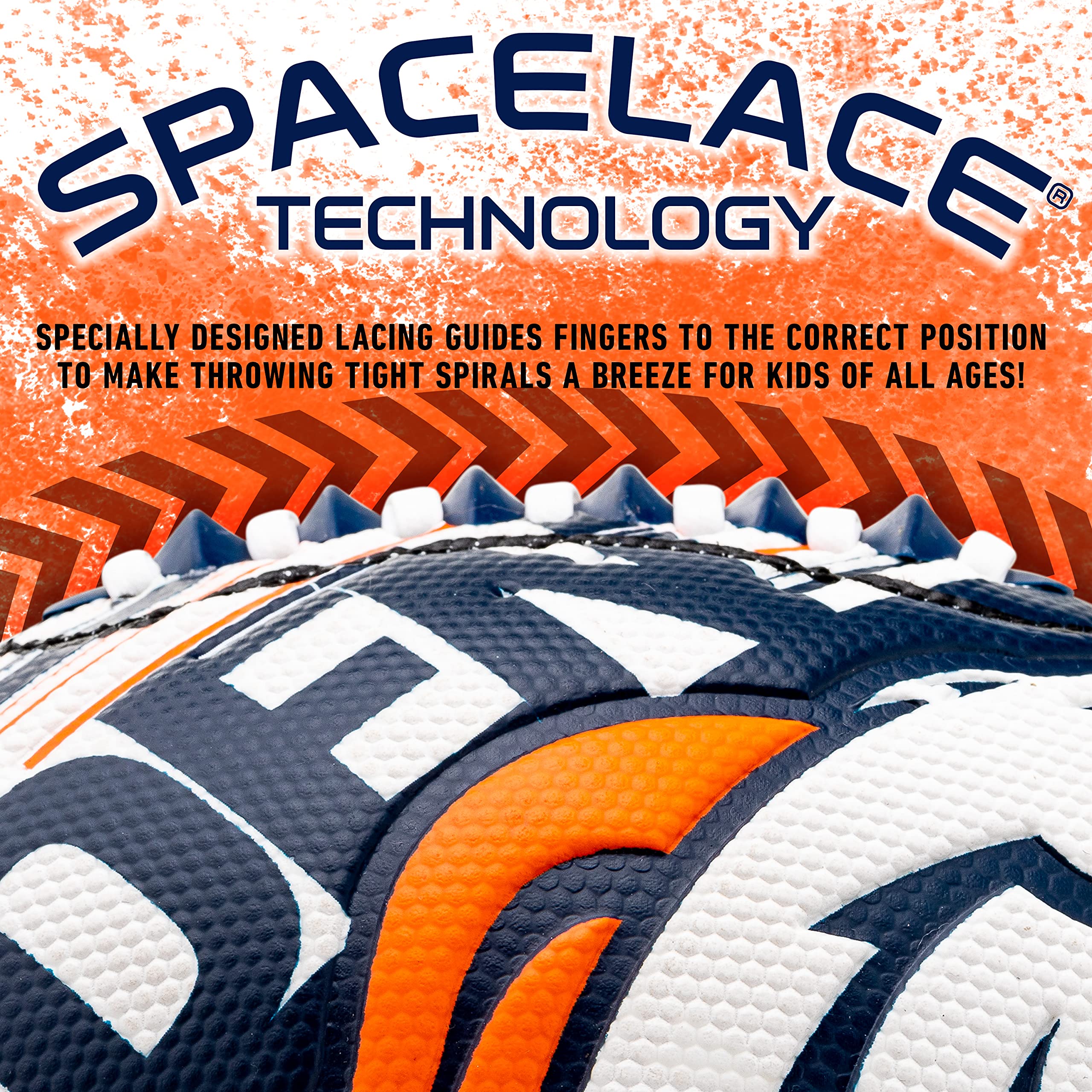 Franklin Sports Nfl Denver Broncos Football - Youth Mini Football - 8.5'' Junior Size Ball - Spacelace Easy Grip Texture- Perfec
