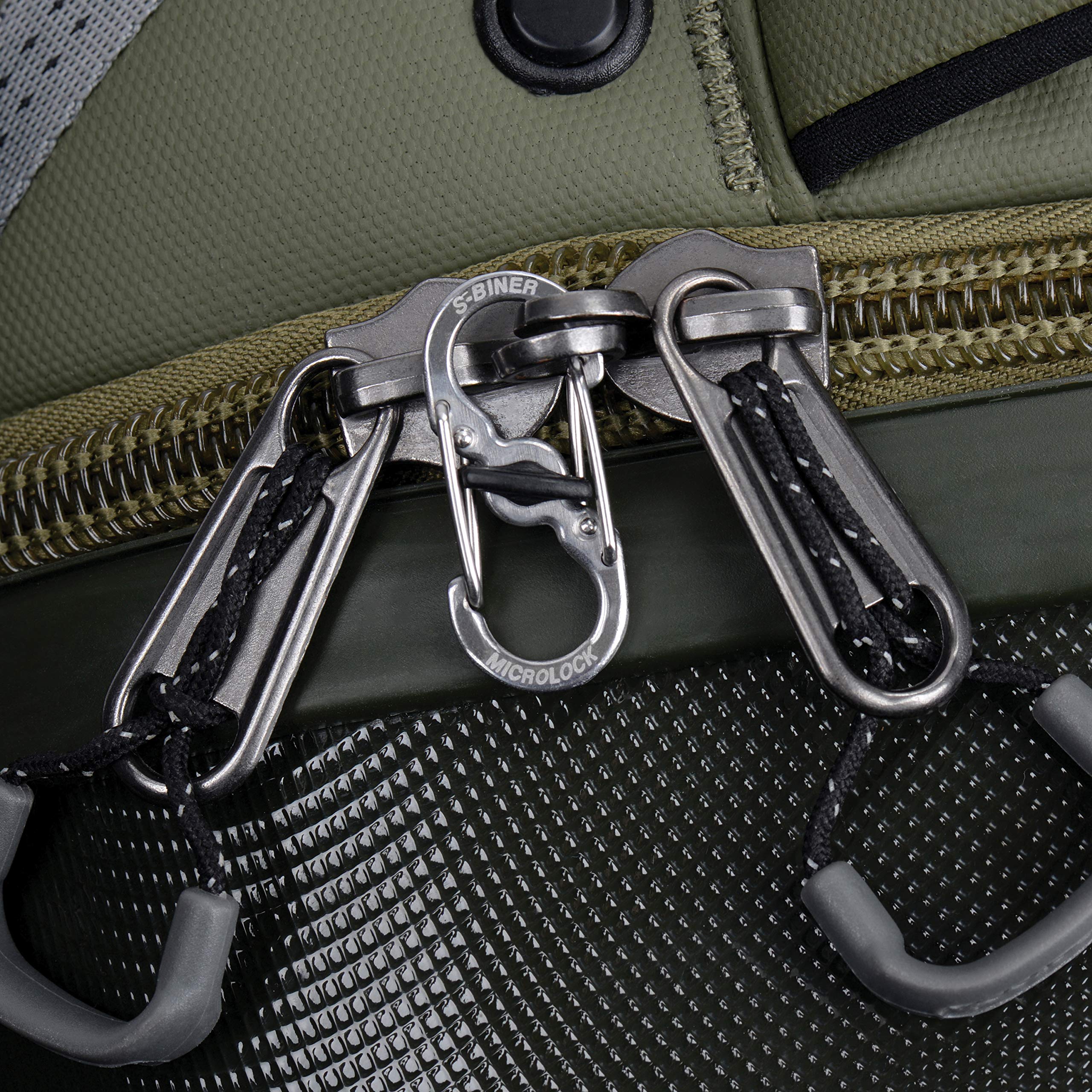 Nite Ize S-Biner Microlock, Locking Key Holder, Stainless-Steel 2-Pack