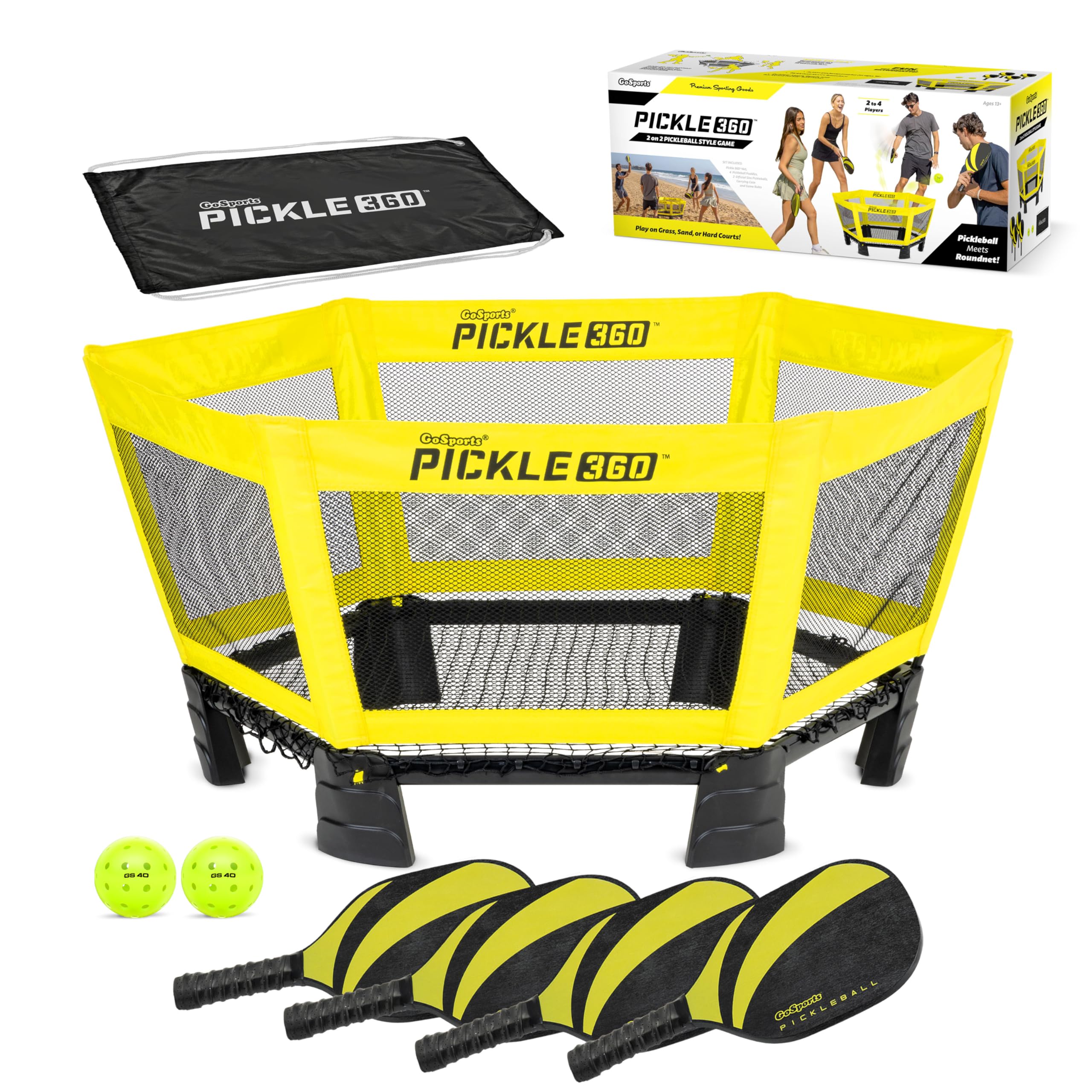 GoSports Pickle 360 Paddle Ball Game Set - Original - Pickleball Without a Court