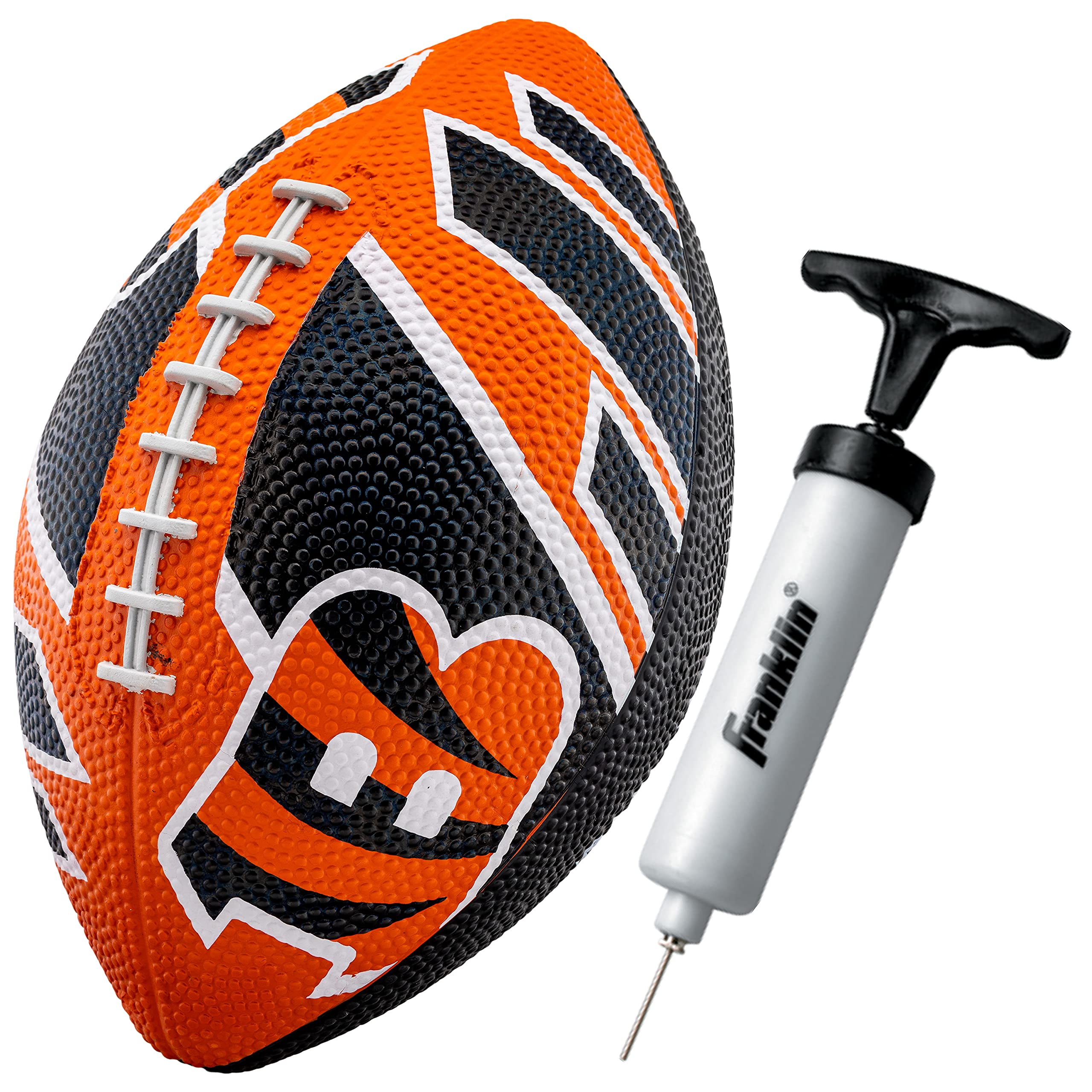 Franklin Sports NFL Cincinnati Bengals Football - Youth Football - Mini 8.5 Rubber Ball - Perfect for Kids - Team Logos and Colo