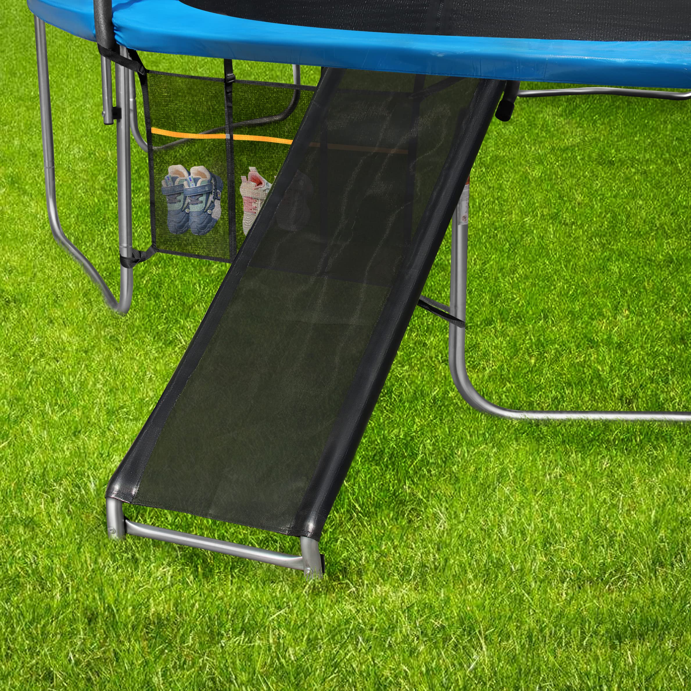 Trampoline Ladder Slide Kit, Universal Trampoline Ladder With Slide For Children Kids, Weather Resistant Galvanized Steel Slide
