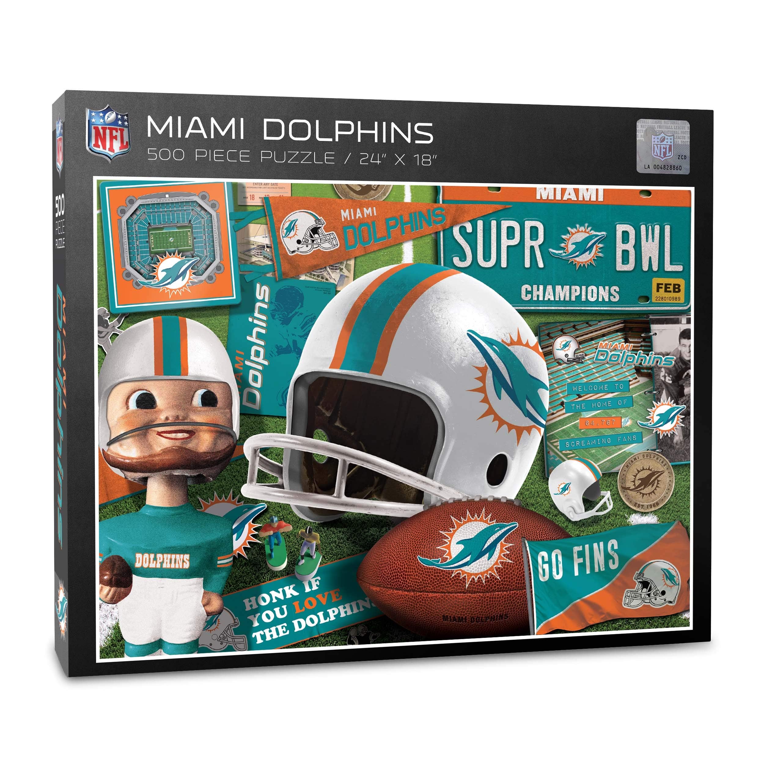 YouTheFan NFL Miami Dolphins Retro Series Puzzle - 500 Pieces